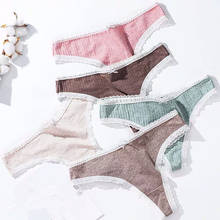 3PCS/Set G-string Panties Cotton Women's Underwear Sexy Panties Female Underpants Thong Solid Color Pantys Lingerie M-XL Design 2024 - buy cheap