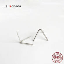 Ла Monada серьги-гвоздики маленькие серьги для женщин в виде геометрических фигур в Корейском стиле 925 стерлингового серебра серьги женские пи... 2024 - купить недорого