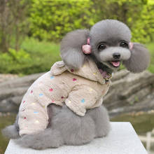 Nice Pet Dog Polka Dot Fleece Hoodie Clothes Soft Pajamas Jumpsuit 2024 - buy cheap