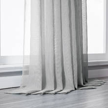 Cortinas transparentes de cor sólida com janela de tule, para sala de estar, quarto, cozinha, moderna, tratamento, voile, cortinas 2024 - compre barato