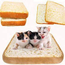 New Simple Cute Toast Bread Cat Pillow Creative Styling Dog Cat Soft Cushion Pet Mattress Supplies Warm Pet Sleeping Pad 2024 - купить недорого