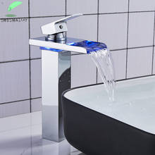 SHBSHAIMY LED Waterfall Bathroom Faucet Single Handle Basin Faucet Hot and Cold Mixer Tap Sensor Hydroelectric Power Torneira 2024 - buy cheap