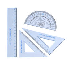 4pcs/set Protractor + Ruler students Drawing Measurement Math Geometry Triangle Ruler Straightedge Protractor kątomierz угломер 2024 - buy cheap