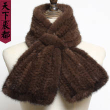 2020 Winter Women Genuine Mink Fur Scarf Lady Hand Knitted Real Mink Fur Scarf Fashion Quality Authentic Mink Fur Scarfs 90cm 2024 - buy cheap