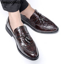Wedding Shoes For Men Loafers Formal Leather Shoes For Men Coiffeur Crocodile Shoes Men Classic Sepatu Slip On Pria Zapatos 2024 - buy cheap