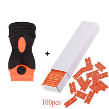 FOSHIO Plastic Razor Scraper Glue Sticker Remover Cleaning Tool+100pcs Spare Blade Carbon Fiber Film Car Window Tint Squeegee 2024 - buy cheap