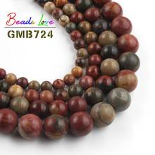 Wholesale Natural Stone Colorful Picasso Jaspers Round Loose Beads for Jewelry Making Diy Bracelet Necklace 4/6/8/10/12mm 15'' 2024 - buy cheap