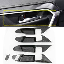 Car Interior-Door Handle Frame Cover Trim For Toyota RAV4 2019 2020 ABS Carbon Fiber Color Inner Door Bowl Wrist Cover Trim 5pcs 2024 - buy cheap