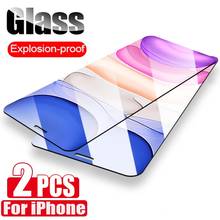 2 PCS Protective Glass for iPhone 12 mini 11 pro xs max x xr SE 2 2020 Screen Protector on 7 8 6s plus 12pro SE2 Tempered Glass 2024 - buy cheap