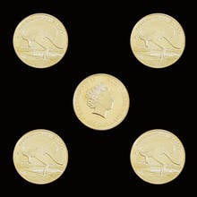 5PCS 2015 Australian Kangaroo Commemorative Elizabeth II Collection Gold Coins Creative Gift 2024 - buy cheap