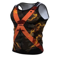 New Gym Clothing Tank Top Men Bodybuilding Printing Sleeveless Singlets Fashion Workout Man Shirt Fitness Training Running Vest 2024 - buy cheap