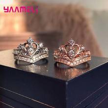 Queen Princess Crown Band Rings for Women Female Solid 925 Sterling Silver AAA Cubic Zircon Handmade Wedding Engagement Jewelry 2024 - buy cheap