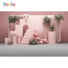 Vinyl Baby Birthday Backdrops Wedding Photography Living Room Pink Flower Personalized Photographic Background For Photo Studio 2024 - buy cheap