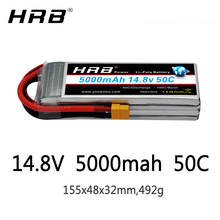 HRB-batería Lipo 4S para coche VKAR BISON Buggy 4WD, 14,8 V, 5000mah, 50C, EC5, XT90, XT60, Deans T, XT90, S 2024 - compra barato