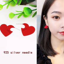 Pendientes de amor rojo para mujer, conjuntos de aretes sencillos y hermosos, joyería femenina, joyería coreana 2024 - compra barato