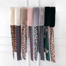 Winter Scarf 2021 New Design Fur Scarf Leopard Scarf Women Luxury Brand Skinny Silk Scarf Female Neckerchief Scarves For Ladies 2024 - buy cheap