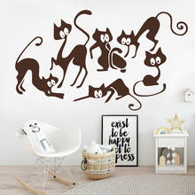 Cartoon Cat Wall Stickers Children Playing Room Home Furnishing Decorative Love Animals Vinyl Wall Decals Classroom Decor Z630 2024 - buy cheap