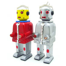 Винтажные детские игрушки олова роботы заводные игрушки домашней коллекции Ретро Ремесло г-н жестяной робот игрушка 2024 - купить недорого
