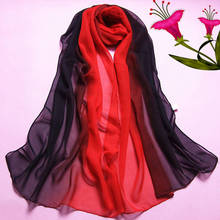 Woman Autumn Winter Scarves Gradient Color Long Wrap High Quality Chiffon Shawl Scarves Lady Silk Scarf  #YL5 2024 - buy cheap