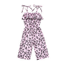 1-6Years Kids Baby Girl Straps Leopard Rompers Summer Fashion Sleeveless Ruffles One-Piece Jumpsuit Child Girl Clothes 2024 - buy cheap