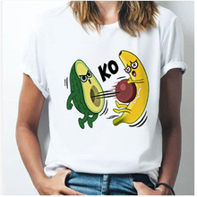 LINNA Kawaii Cartoon Harajuku Avocado T-shirt Women Ullzang 90s T-shirt Fashion Graphic T-shirt Korean T-shirt Female T-shirt 2024 - buy cheap