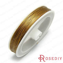 Alambre de cobre de color dorado, 0,45mm de espesor, envuelto en Goma, accesorios de joyería Diy, bobina de aproximadamente 90 metros (JM4826) 2024 - compra barato