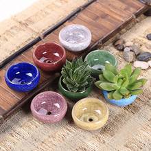 Mini vaso de cerâmica para flores, 6 peças, zisha, suculentas, cactos, bonsai, decoração de jardim, recipiente, plantador 2024 - compre barato