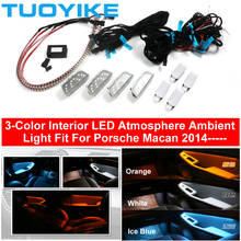 Car Interior Decorative LED Ambient Doors Light Stripes Foot Atmosphere 3-Tri-Colors For Porsche Cayenne Macan 2015-2020 16 17 2024 - buy cheap