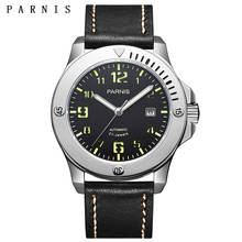 Parnis 44mm Mechanical Men's Watches Leather Strap 100m Waterproof Luminous Automatic Movement Sapphire Crystal Men Watch 2024 - buy cheap