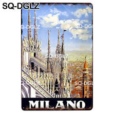 [SQ-DGLZ] MILANO City, металлическая вывеска, винтажный оловянный Декор для дома, настенный бар, декор из металла, плакат для паба 2024 - купить недорого