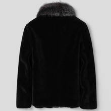 100%Wool Winter Men Real Sheep Shearling Coat Raccoon Fur Collar Short Jacket LSY088305 MY1385 2024 - buy cheap