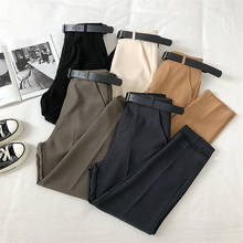 Gowyimmes-pantalones bombachos de talla grande para mujer, pantalón informal, Harajuku, color gris y negro, tobilleros que combinan con todo, 781 2024 - compra barato