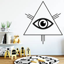 Cartoon Style Trangle Eye Wall Sticker Vinyl Art Home Decoration For Living Room Bedroom House Party Decor Wallpaper 2024 - buy cheap