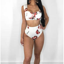 Conjunto de Bikini con relleno para mujer, bañador Sexy con sujetador de realce, conjunto de Bikini con Tanga de cintura alta, ropa de baño, ropa de playa 2020 2024 - compra barato