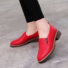 New Spring autumn fashion Women mid heel Shoes Round Toe Oxford single Shoes Woman Soft Leather Bullock Women Shoes 2024 - buy cheap