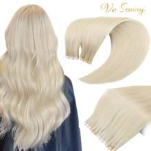 Fita do virgin de vesunny em extensões do cabelo humano remy extensões de cabelo loiro fita em 100% real extensões invisíveis do cabelo humano 2024 - compre barato