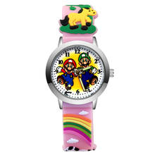 Модные милые детские часы с мультипликационным рисунком, детские Студенческие часы для девочек и мальчиков, кварцевые 3D Силиконовые наручные часы JA148 2024 - купить недорого