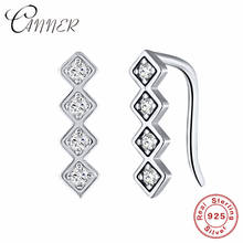 CANNER 2020 New Fashion Jewelry Shiny Zircon 925 Sterling Silver Stud Earring for Women Trendy Ear Climber Geometric Ear Studs 2024 - buy cheap
