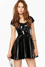 Sexy Women's Black Latex Dress Rubber One-piece Long Dress 2024 - buy cheap