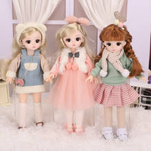 New 30cm BJD Doll Beautiful Princess Doll Clothes 1/6 Cute And Exquisite 3D Eyes Brown Yellow Hair Fashion Girl New Gift Toy 2024 - buy cheap