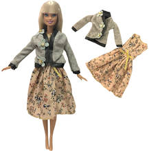 NK/новый комплект из 2 предметов, наряд для куклы, повседневная одежда, модная серая футболка + модная юбка для куклы Барби, Детские аксессуары для игрушек 04I 5X 2024 - купить недорого