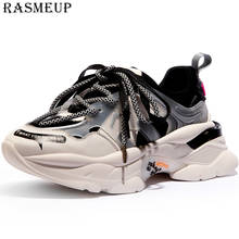 RASMEUP Breathable Women's Chunky Sneakers 2019 Fashion Style Women Platform Trainers Casual Thick Sole Ladies Shoes Footwear 2024 - buy cheap