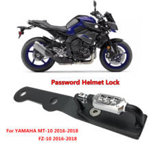 Segurança anti-roubo para capacete de motocicleta, gancho de segurança com senha e segurança preta para yamaha flash mt10, fz10 2016 2017 2024 - compre barato