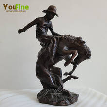 Бронзовая статуя лошади 40 см, бронзовая статуя Фредерика Ремингтона, статуя для выращивания лошади, художественные статуи для дома, офиса, декоративные поделки 2024 - купить недорого