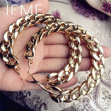 IF ME Big Thick Chain Oversize Circle Hoop Earrings for Women Geometric Metal Round Earring Brincos Party Fashion Punk Jewelry 2024 - buy cheap