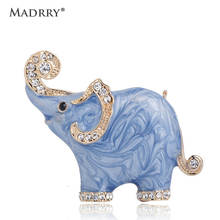 Madrry Lovely Elephant Shape Brooch Texture Enamel Crystal Brooches For Women Kids Gifts Scarf Clothes Jewelry Pins New Arrival 2024 - buy cheap