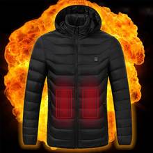 Thermal Coat Heated Jackets Outdoor Vest USB Electric Long Sleeves Heating Hooded Jackets Warm Winter Clothing for Men Women 2024 - buy cheap