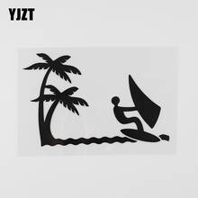 Yjzt 13.4cmx9.2cm dos desenhos animados palmeira windsurf decalque vinil etiqueta do carro preto/prata 8a-0844 2024 - compre barato