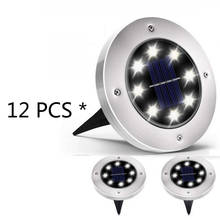 12pçs 8leds luz solar para jardim ao ar livre, lâmpada movida à energia solar, chão, paisagem, entrada de garagem, decoração de estrada, gramado