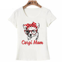 Cute Corgi Mom Red Polka Dot Print T-Shirt Fashion Women T-Shirt Super Mama Casual Apparel Cute Girl Tops Funny Female Tee 2024 - buy cheap